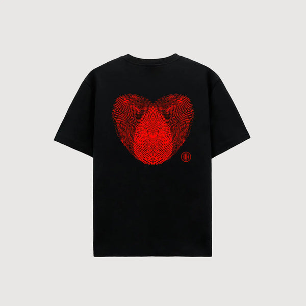 Black Thumbprint Heart Tee Shirt