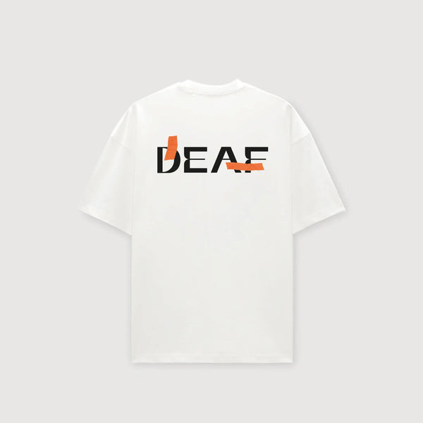 tee shirt blanc oversized DEAF logo 2023 BACK