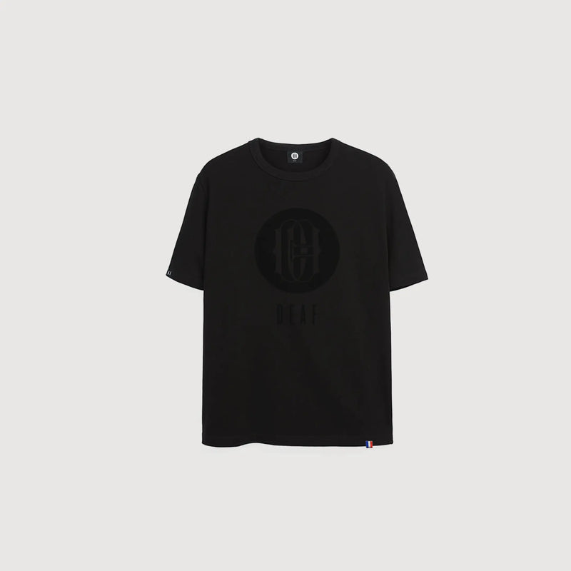 Tee shirt noir avec logo deaf en feutrine